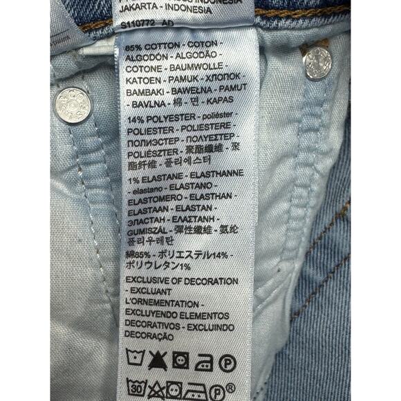 Levi's Women's Distressed Wedgie Straight Leg Blue Denim Jeans - Size 27x27 - Picture 6 of 7